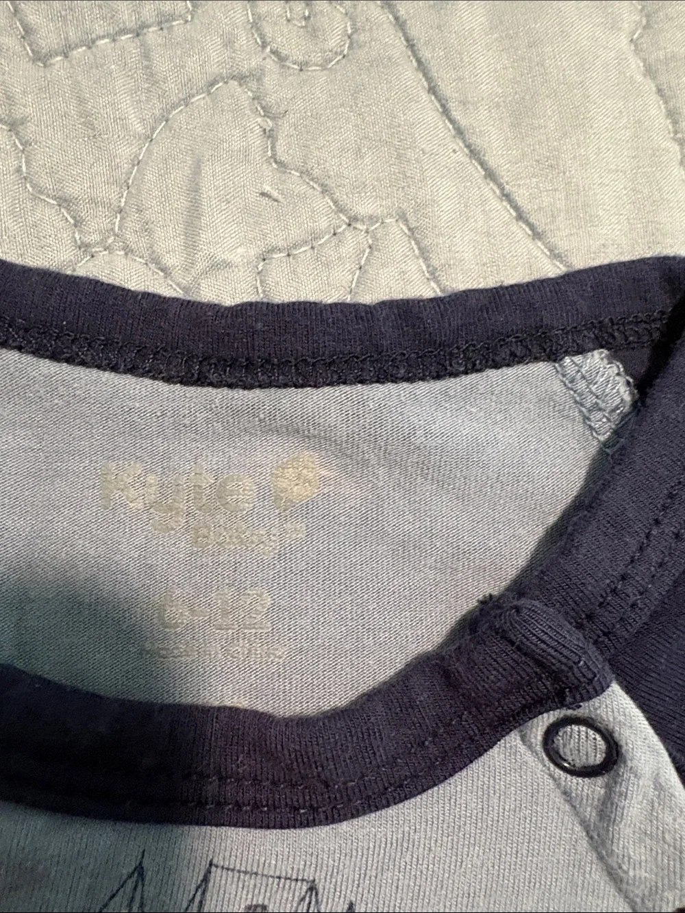 Kyte BABY Blue and Navy Sailboat One-Piece Bodysuit